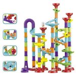 Chocozone Marble Run Track 108 Piece Marble Maze Building Sets Challenge Levels for STEM Learning